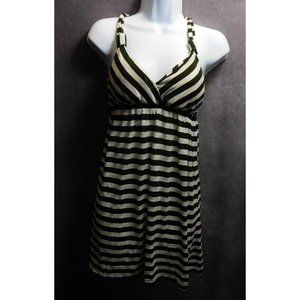 Chesley Black And White Striped Racer Back Top